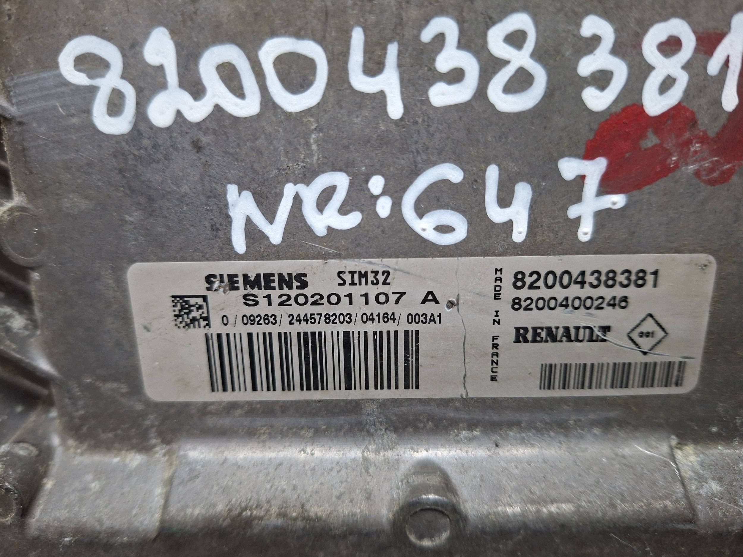 control unit of the engine 8200438381 S120201107A RENAULT TWINGO II 1.2