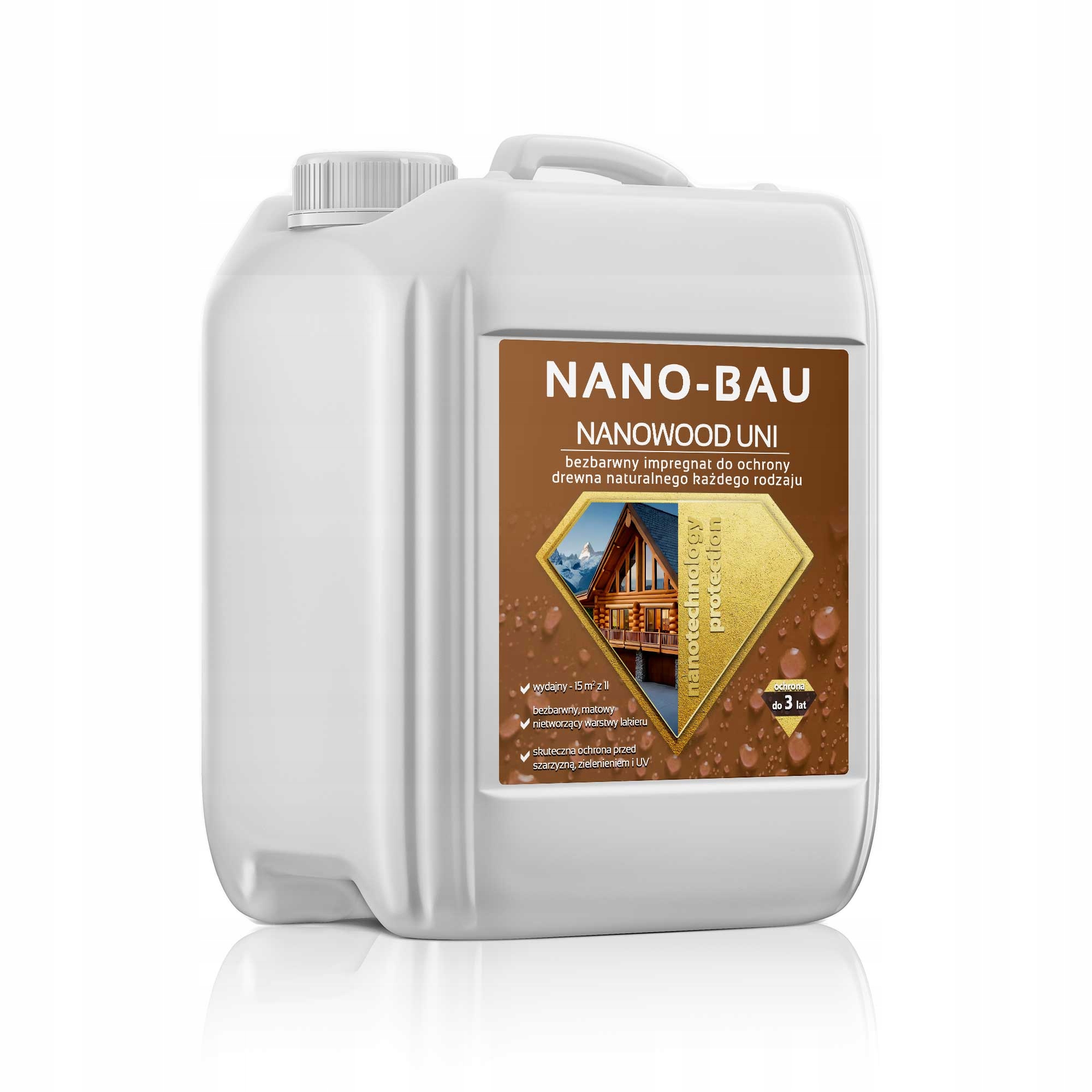 Nano-bau Nanowood Uni impregnační přípravek na dřevo 5 l do 50 m² bezbarvý, hydrofobní