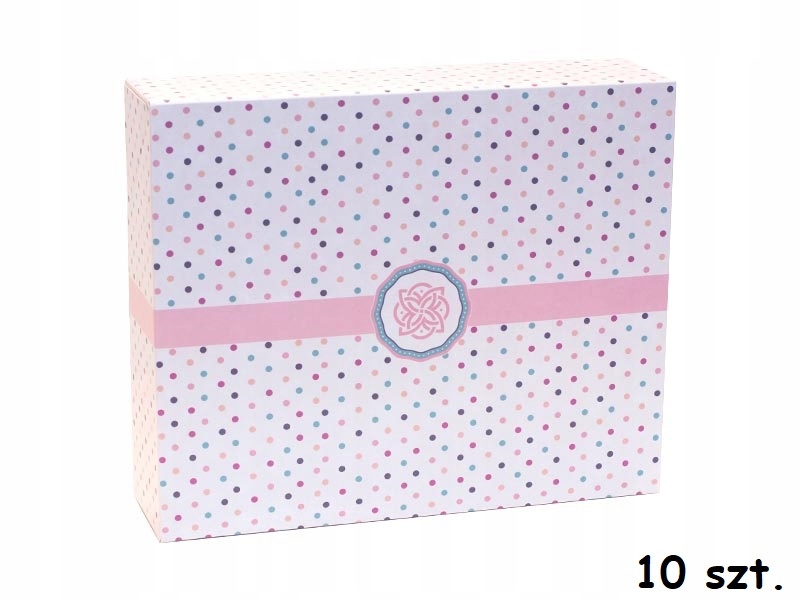 

Opakowanie cukiernicze 25x21x7 cm 10 szt. Kropki