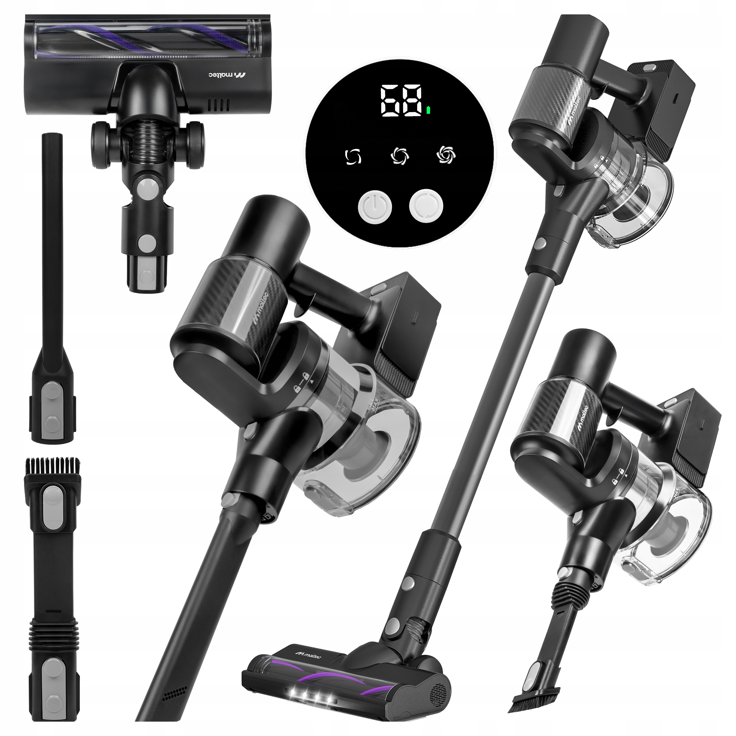 Vysavač Vertikální Bezsáčkový Led Elektrokartáč 3V1 250W