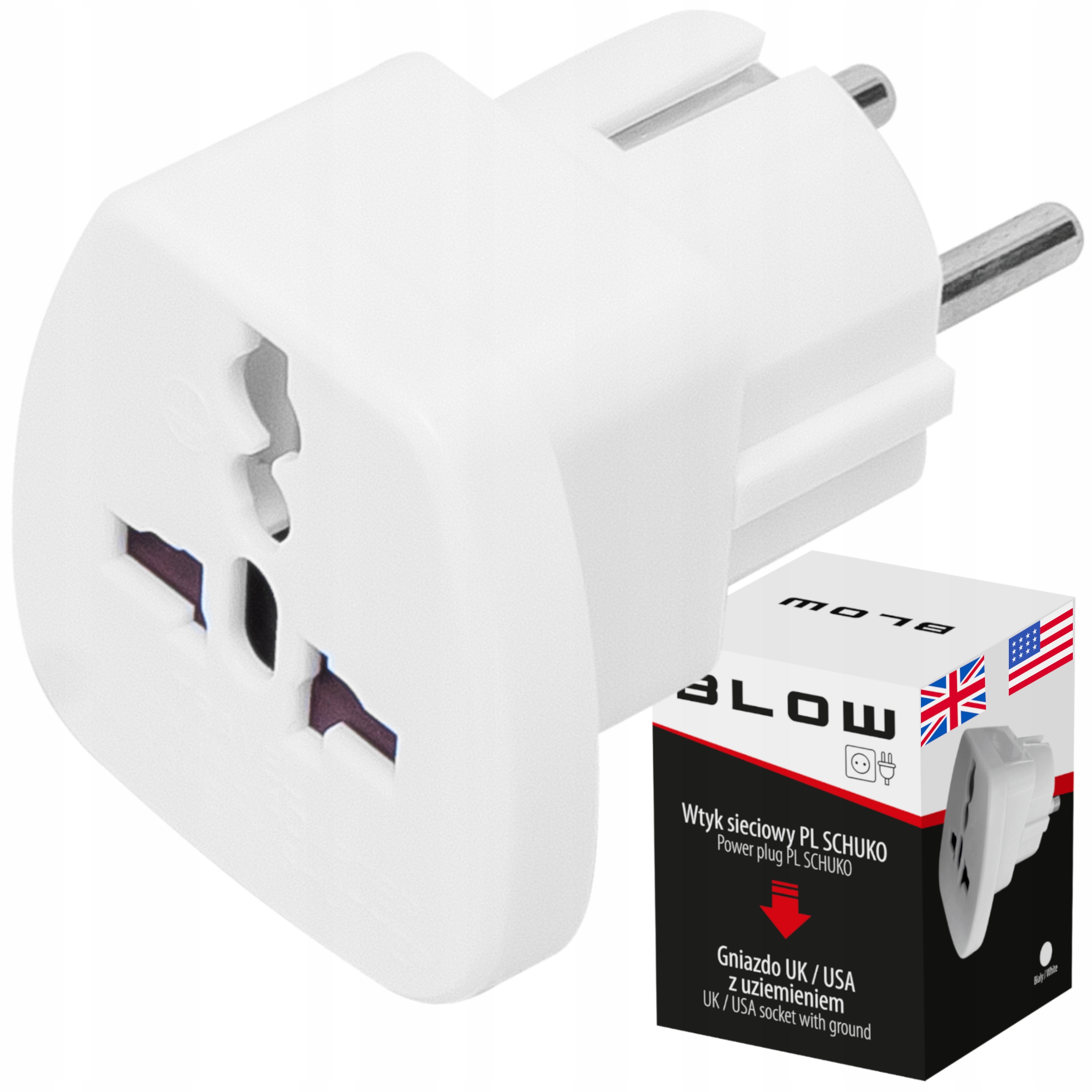 

Adapter przejściówka Blow Uk Usa wtyczka Pl Eu