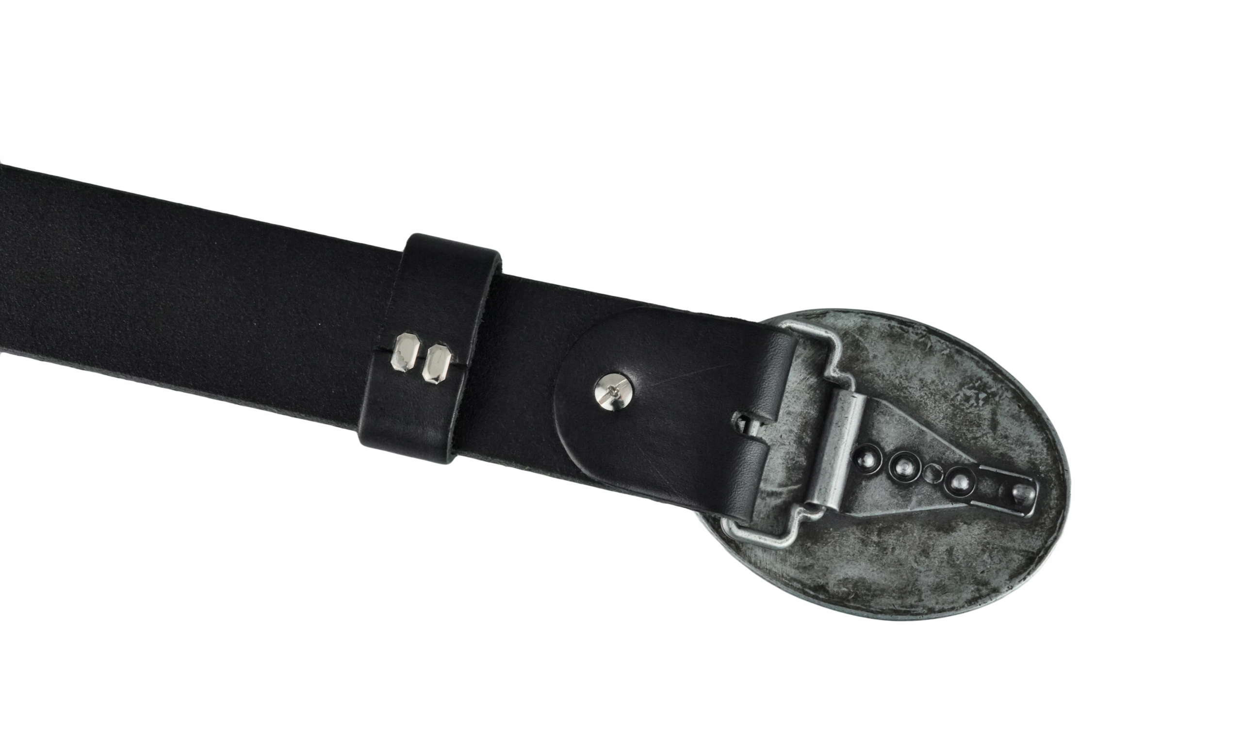 PASEK DO SPODNI SKÓRZANY 4CM CZARNY KLAMRA KOŃ 110 Model inny