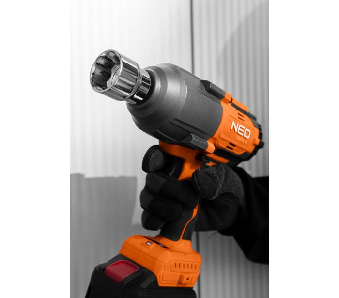 KLUCZ UDAROWY BEZSZCZOTKOWY 1/2" 1100NM AKUMULATOROWY ENERGY+ 18V NEO TOOLS Prędkość obrotowa 1000 obr./min