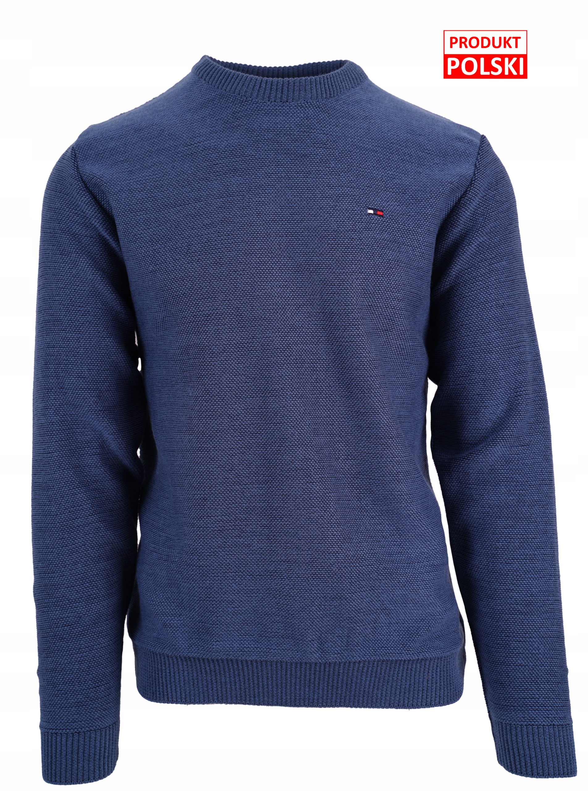 

Sweter Męski Niebieski Klasyczny Gładki Polski 2XL