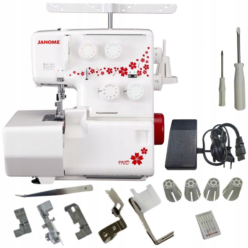 Janome 990D mocny Owerlok domowy 4-nitkowy z mereżką