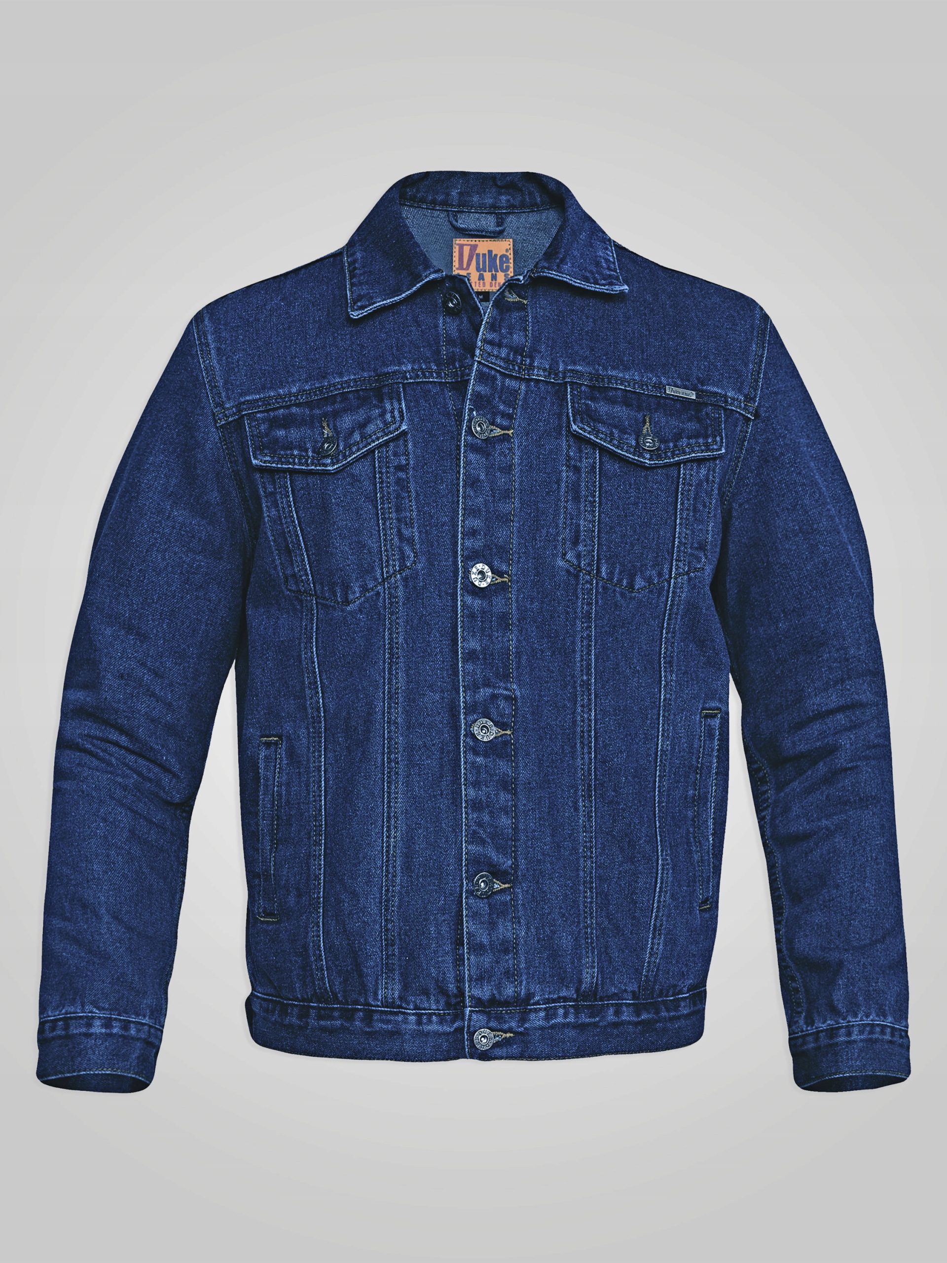 Duke D555 Pánská Džínová Bunda Velké Velikosti Katana Trucker Blue 5XL 164 cm