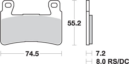 Sbs Propagácia Brzdových Doštičiek KH265 Racing Dual Carbon Honda Cbr 600RR '03-