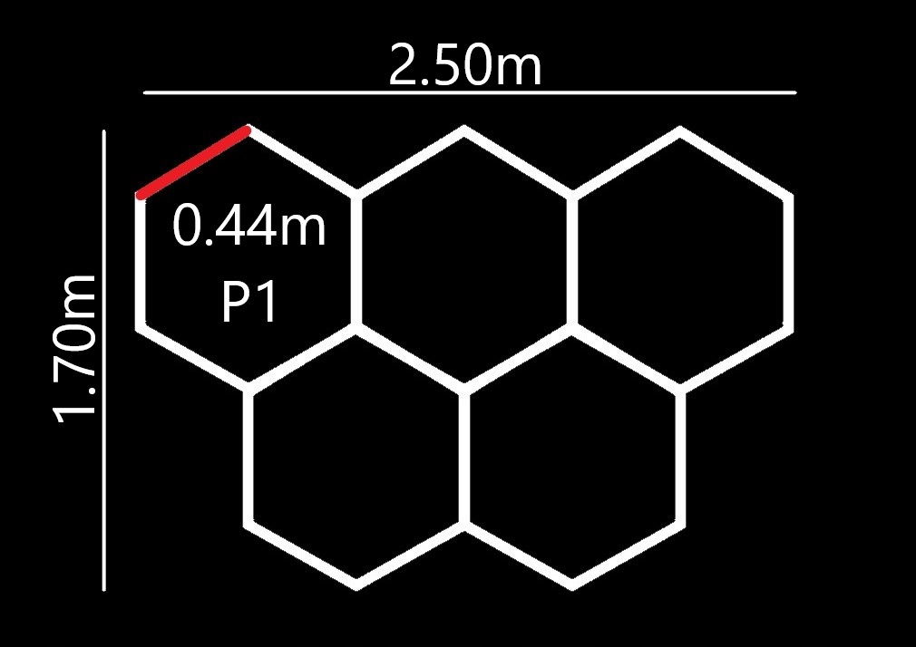 Lampa LED HEXAGON P1 5HEX 170x250 Plaster Miodu Warsztat Garaż Salon ALU Kod producenta WFHEX5P2