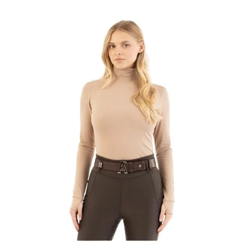 Dámská jezdecká košile Anky Mockneck 25AW s rolákem, béžová, velikost M