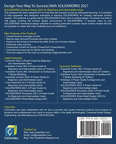 Dogra, Sandeep SolidWorks Surface Design 2021 for Beginners and Intermediat Tytuł SolidWorks Surface Design 2021 for Beginners and Intermediate Users