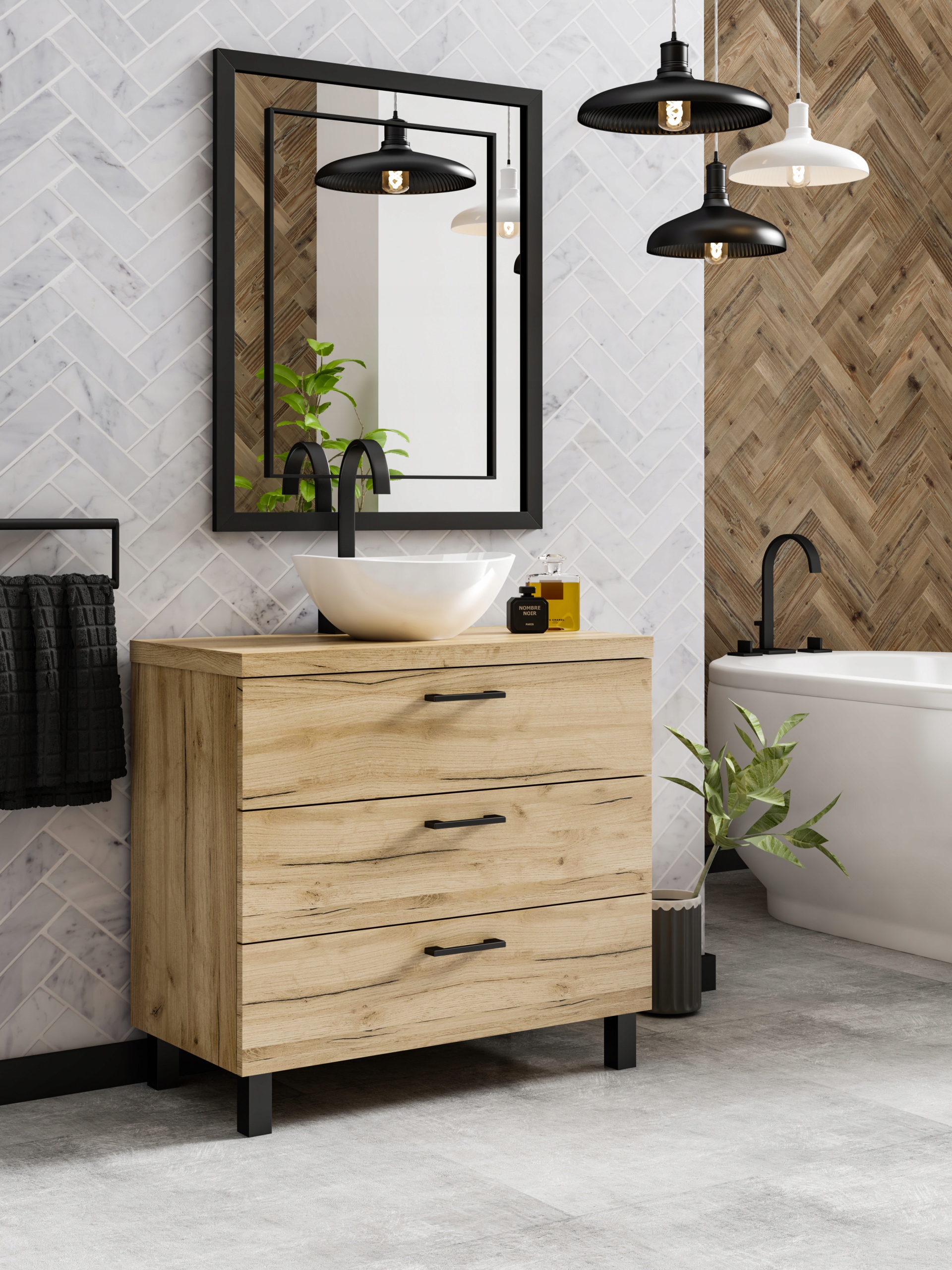 Szafka łazienkowa z szufladami ROMA 80 STOJĄCA producent KOLORY Marka ADK Meble