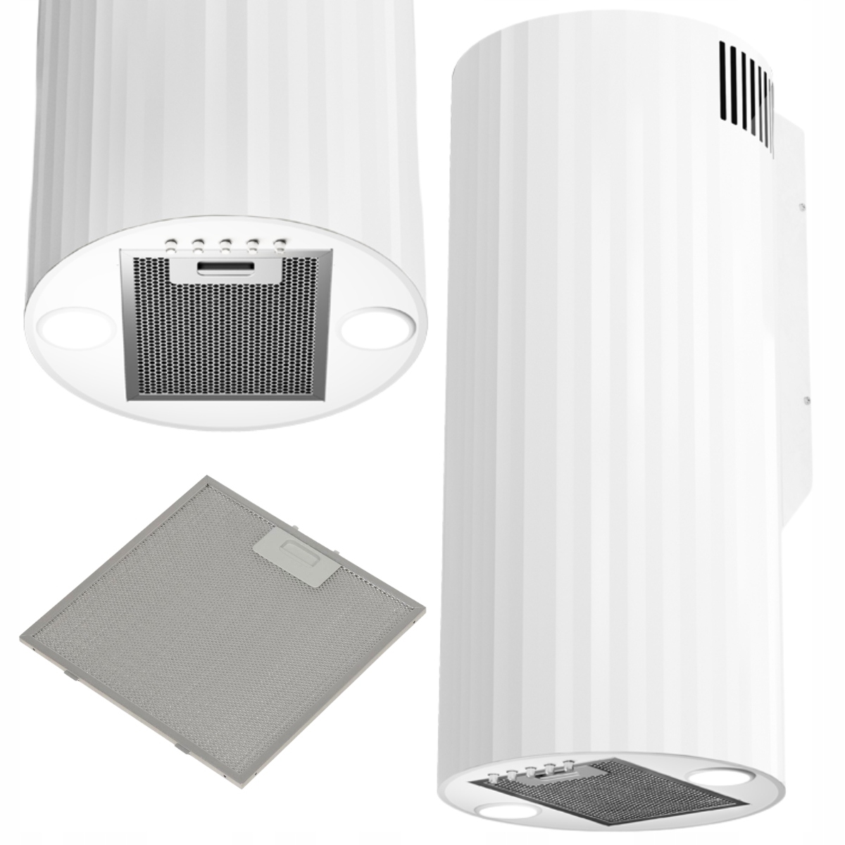 Okap Kuchenny Przyścienny Maan Elba 3D Wpb 731 S Biały Mat Tuba Led 70 cm