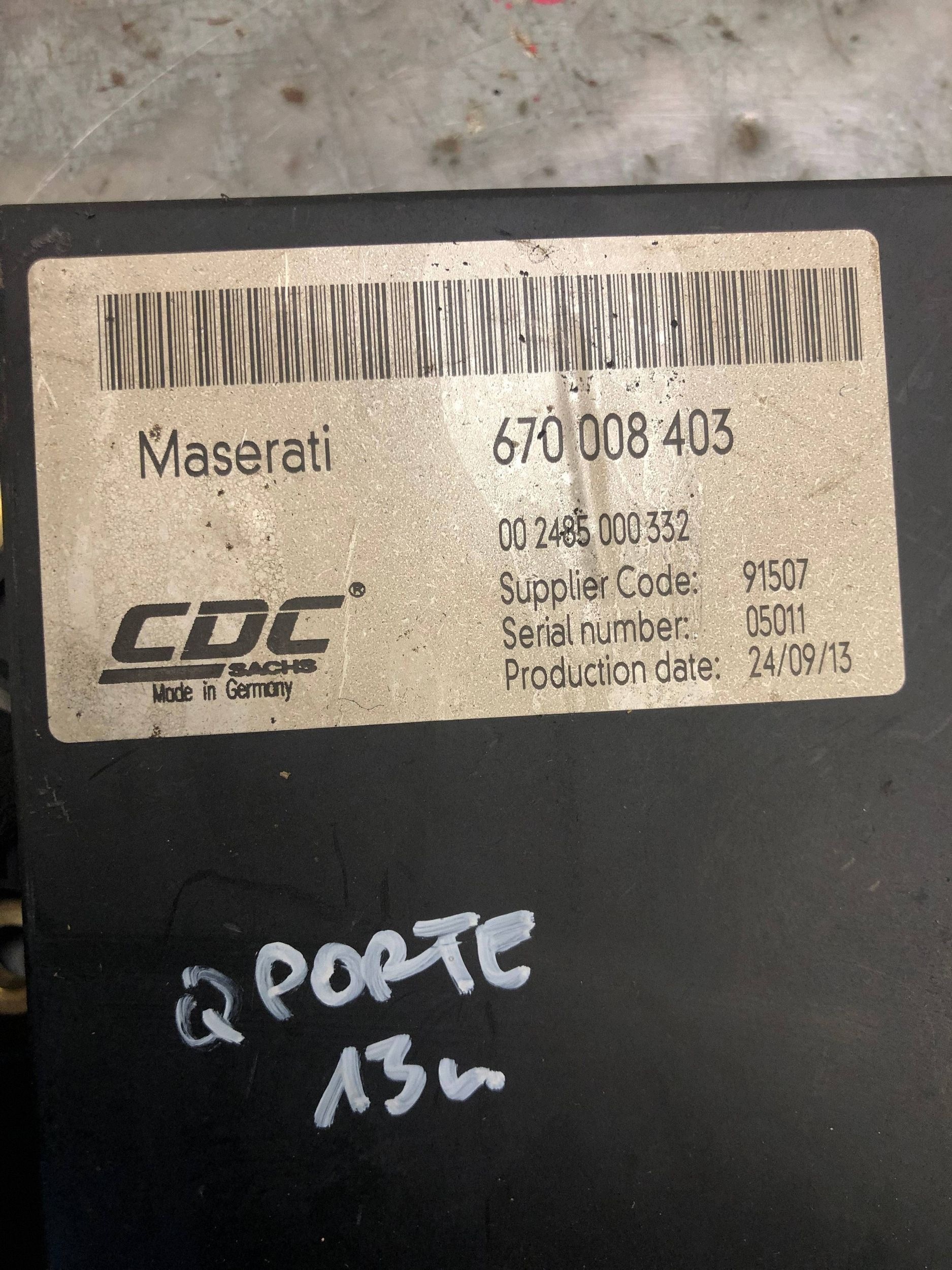 module control unit springing MASERATI QUATTROPORTE 670008403