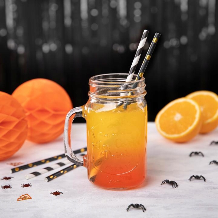 Słomki rurki papierowe czarne w kropki złote 10szt Materiał papier