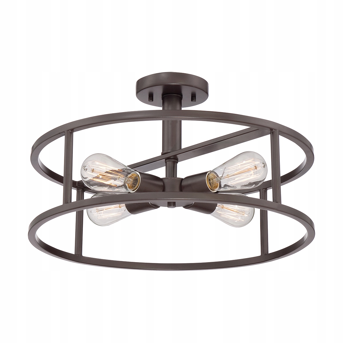 Stropná lampa západná hnedá New Harbor 4xE27 60W Quoizel