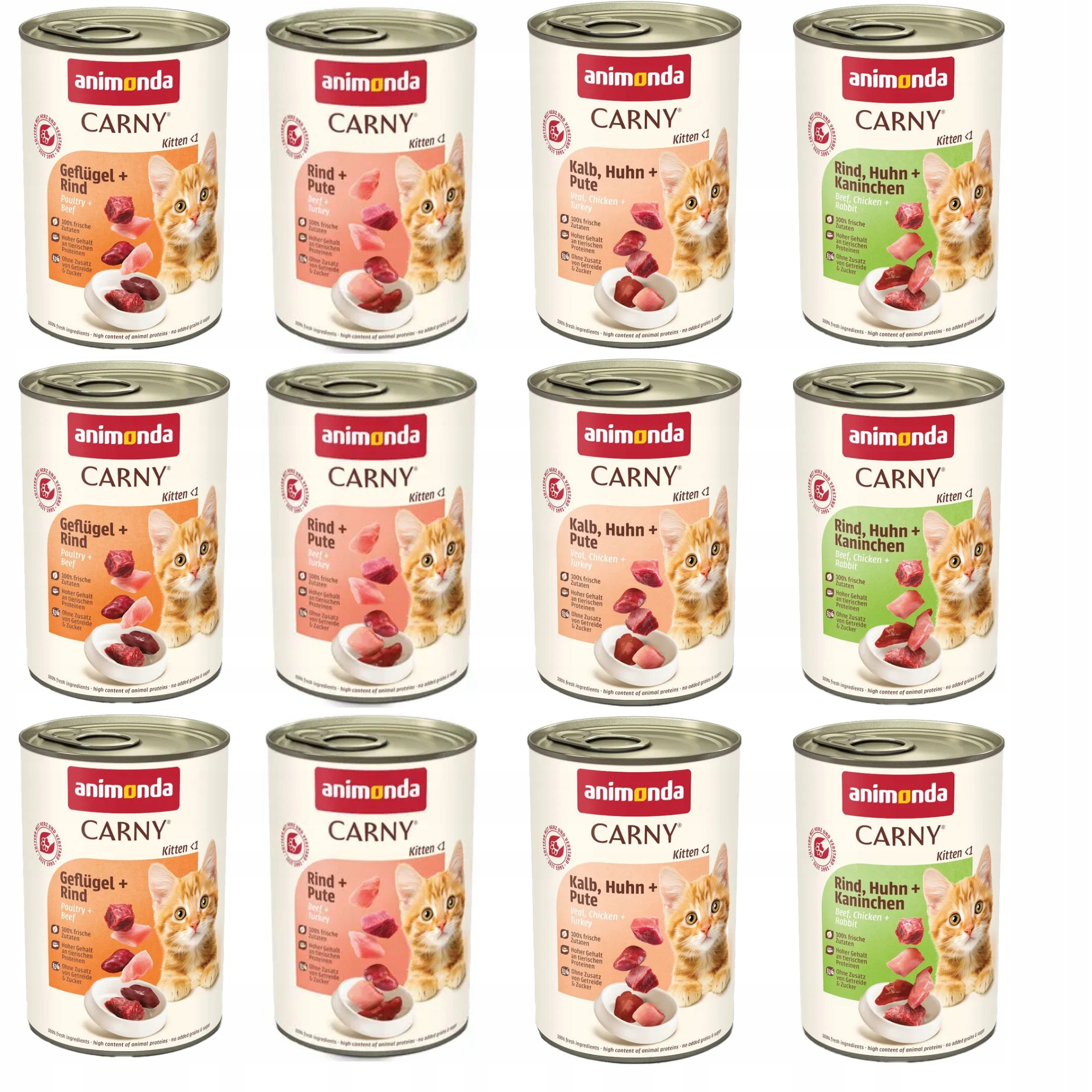 Animonda Carny Kitten Mix smaków 12x 400g z Niemiec