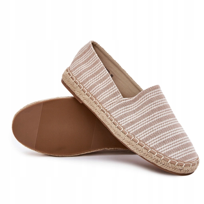 ESPADRYLE TENISÓWKI MĘSKIE Z PLECIONKĄ MATERIAŁOWE BEŻOWE 43