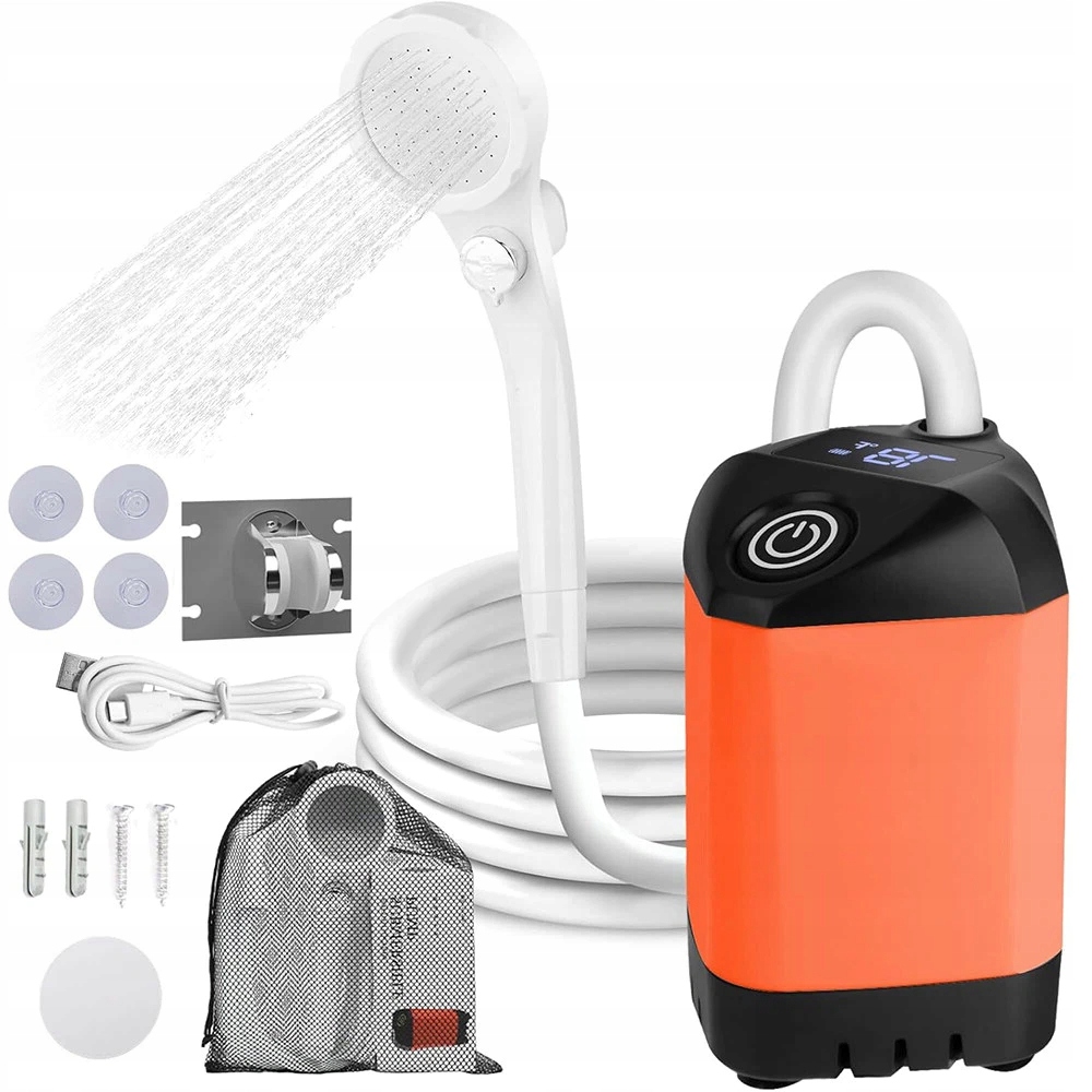Kempingová turistická sprcha Usb Akumulátor Elektrická pumpa Set