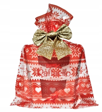 Torebki foliowe worki celofan ŚWIĄTECZNE na prezenty słodycze 25x35 25 szt