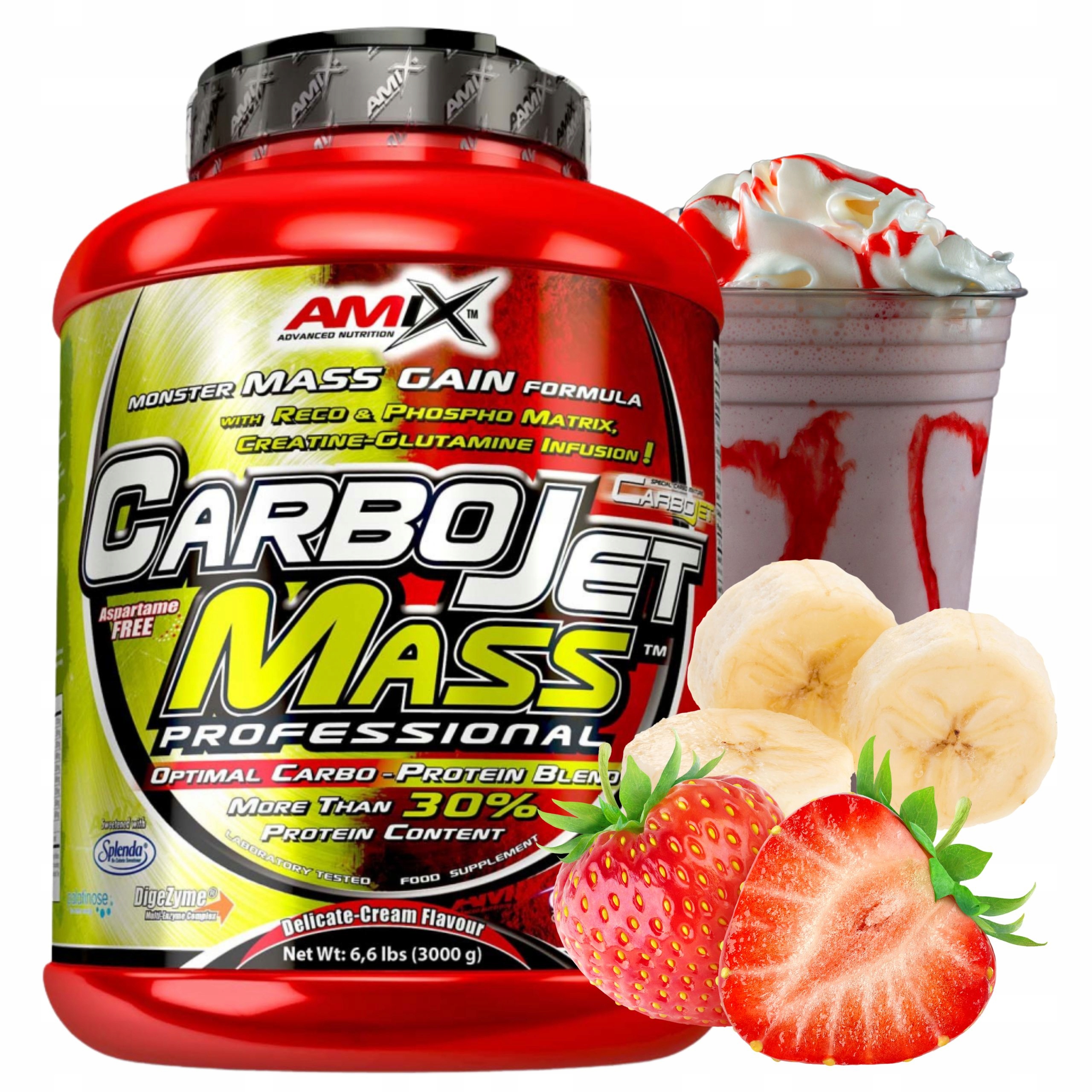 Mass Gainer s kreatinem Bílkoviny Bcaa Komplexní sacharidy Vitargo 3000 g