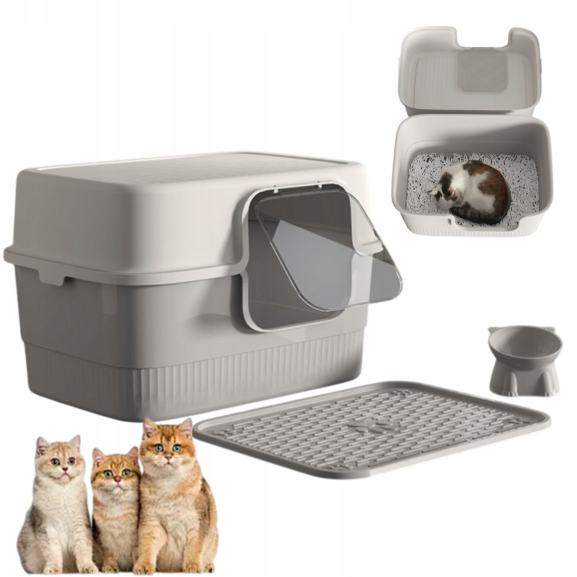 Levně Toaleta Pro Kočky S Absorbérem, Uzamykatelná S Lopatkou Miska Pro Zvířata