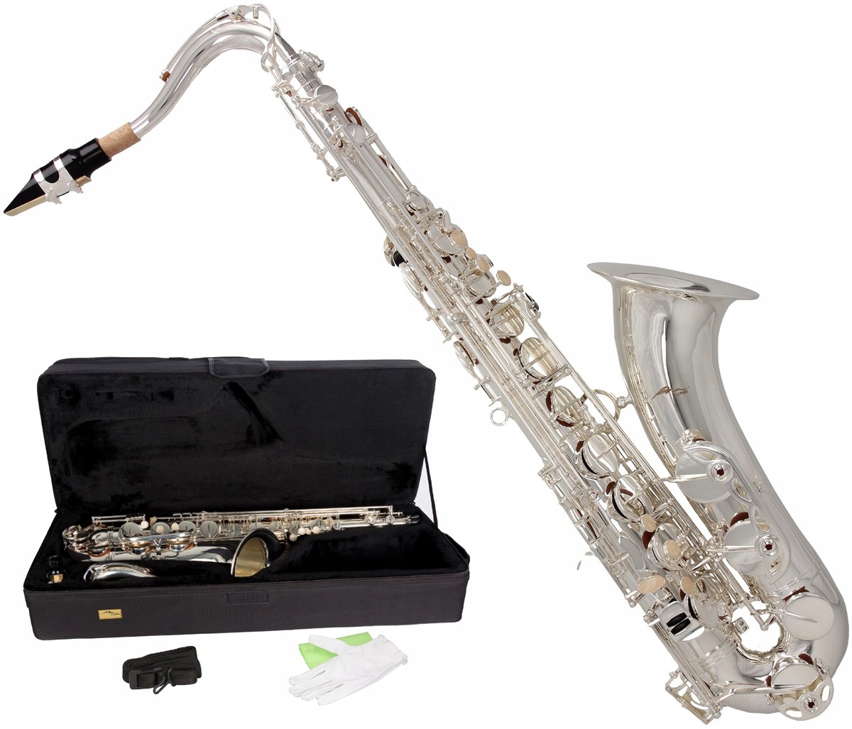 Tenorový saxofon Bb, B Fis MTST0031S M-tunes stříbrný
