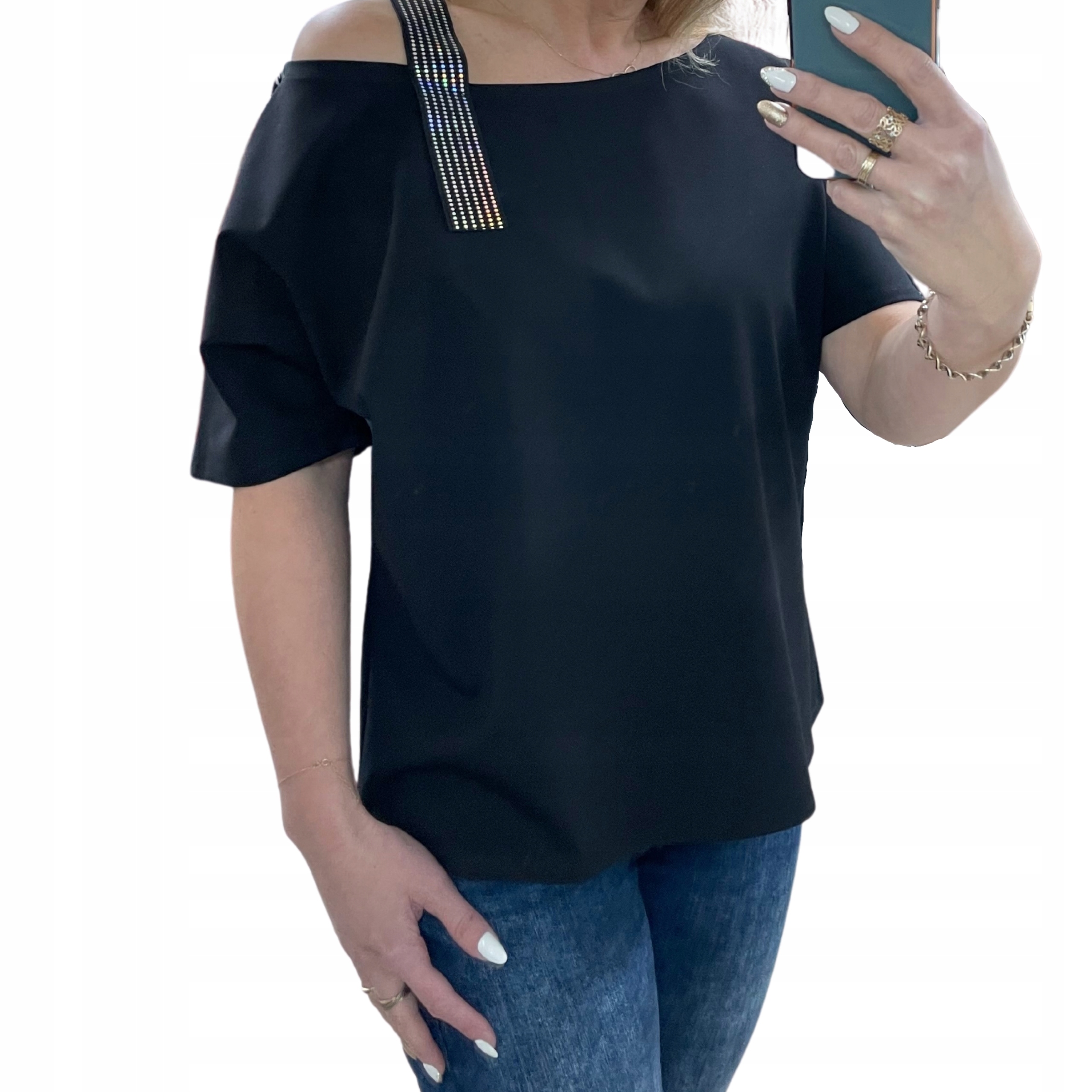 

B2 Bluzka Hit Lata Z Szelką Czarna R.l/xl