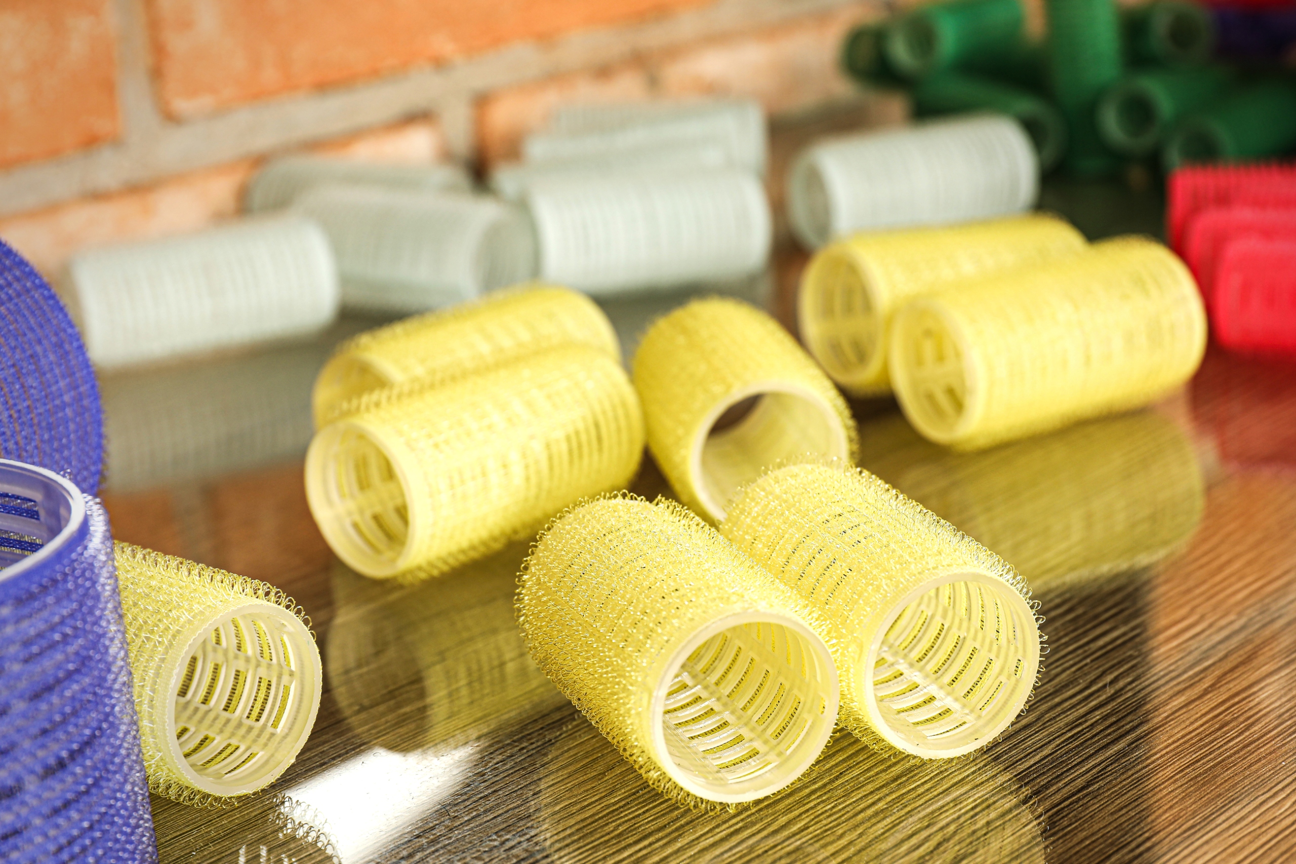 Wałki Do Włosów Rzepy Rzepowe 40mm 6szt SAMO UTRZYMUJĄCE SIĘ Do Loków Fal Rodzaj wałki