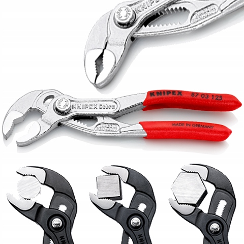 Chromované kleště na trubky Cobra 125 mm Knipex