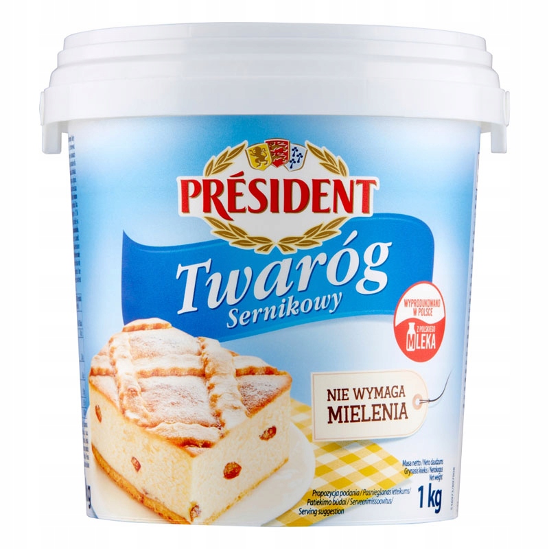 Tvarohový tvaroh President 1 kg kyblík