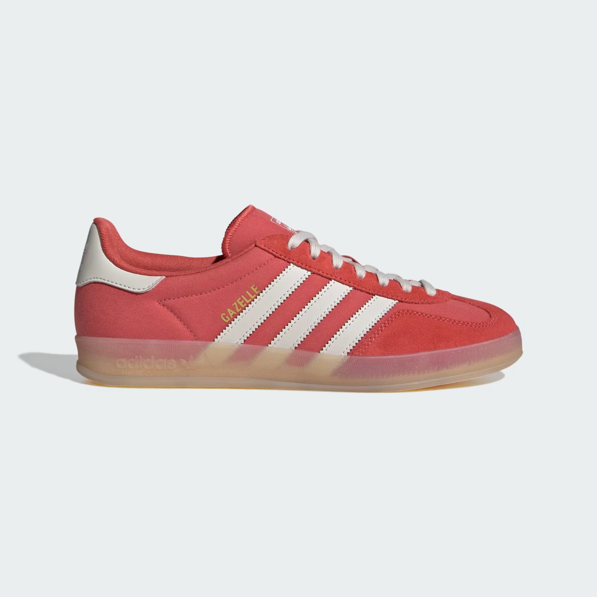 Unisexové boty Adidas Gazelle Indoor JQ8389 červené, textilní, kožené, 37 1/3