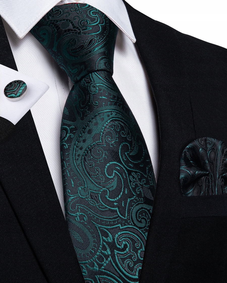 ELEGANCKI ZESTAW Żakardowy Męski KRAWAT + POSZETKA + SPINKI wys24h