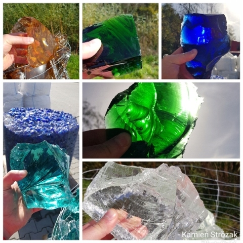 GRYS SZKLANY KAMIEŃ NIEBIESKI DO GABIONÓW 1-2CM 20kg Kolor dominujący inny