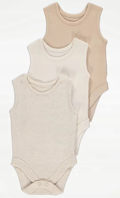 

George Body bez Rękawa 3szt 9-12m 74/80cm Beż Ecru