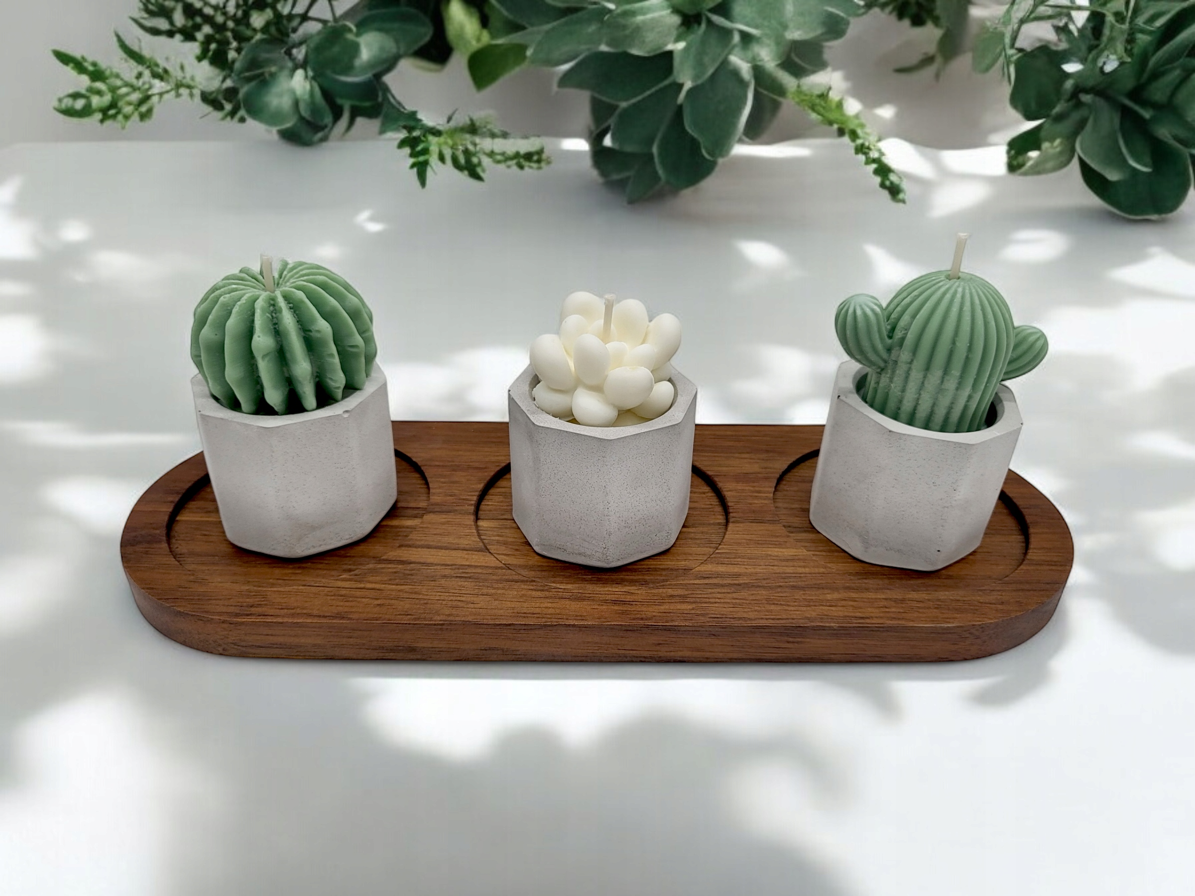 Sójové svíčky 3 ks na podstavci bambus vůně