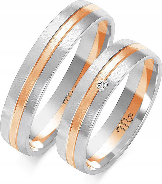 Růžové zlaté snubní prsteny na svatba 14K 585 vel. 35 36 37 – jedinečná kolekce na svatba