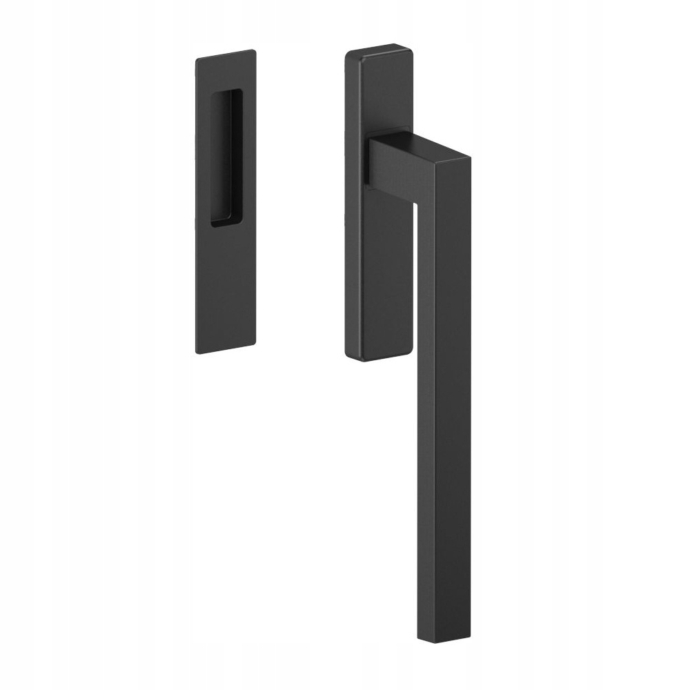 Klika úchytka pro terasové dveře Hs Dublin F9005 pískovaná černá