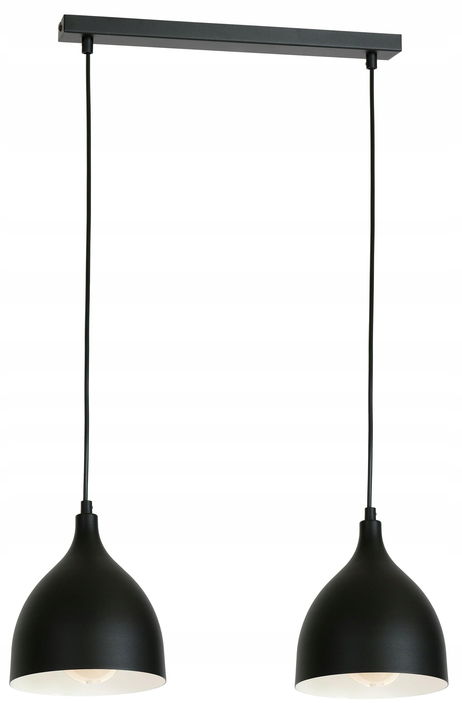 Závesná stropná lampa Noak Classic čierna biela 2xE27 moderná do obývačky