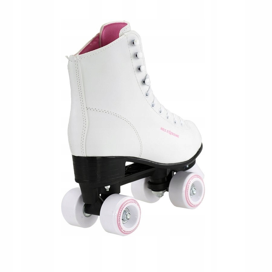 Wrotki Klasyczne Retro Białe Rekreacyjne Sznurowane NILS Rozmiar 35