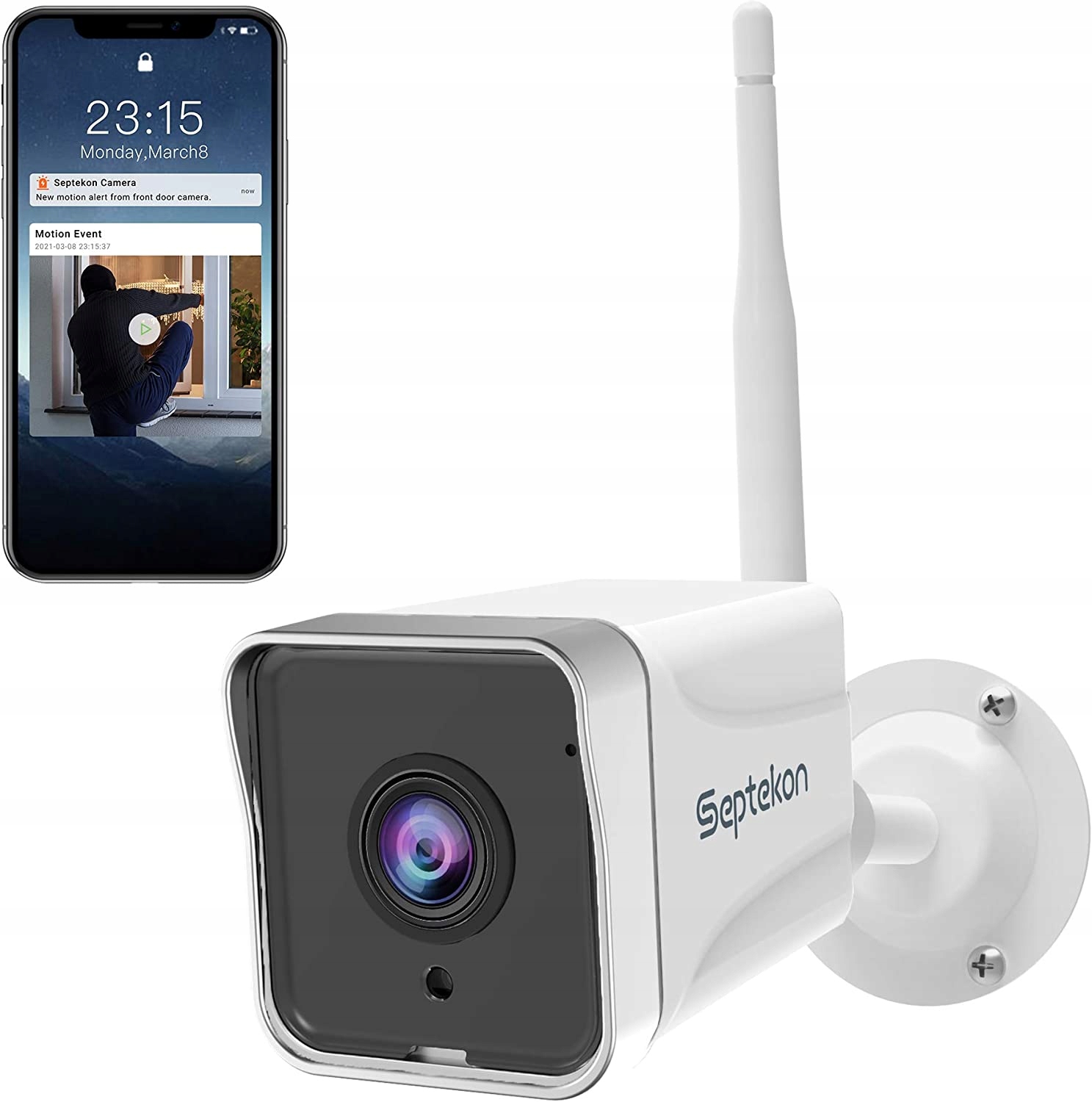 Venkovní Bezpečnostní Kamera Septekon S50 1080P WiFi hliníková