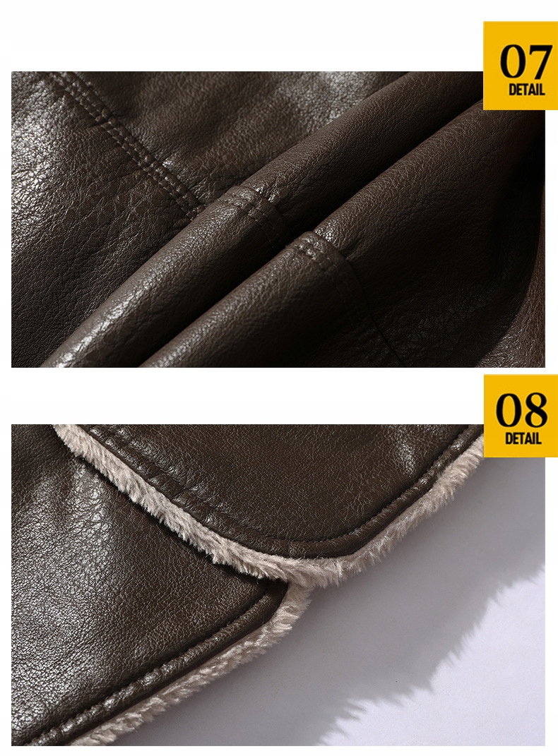 KURTKA MĘSKA SKÓRZANA ZIMOWA FUTRO PŁASZCZ Wypełnienie syntetyczne