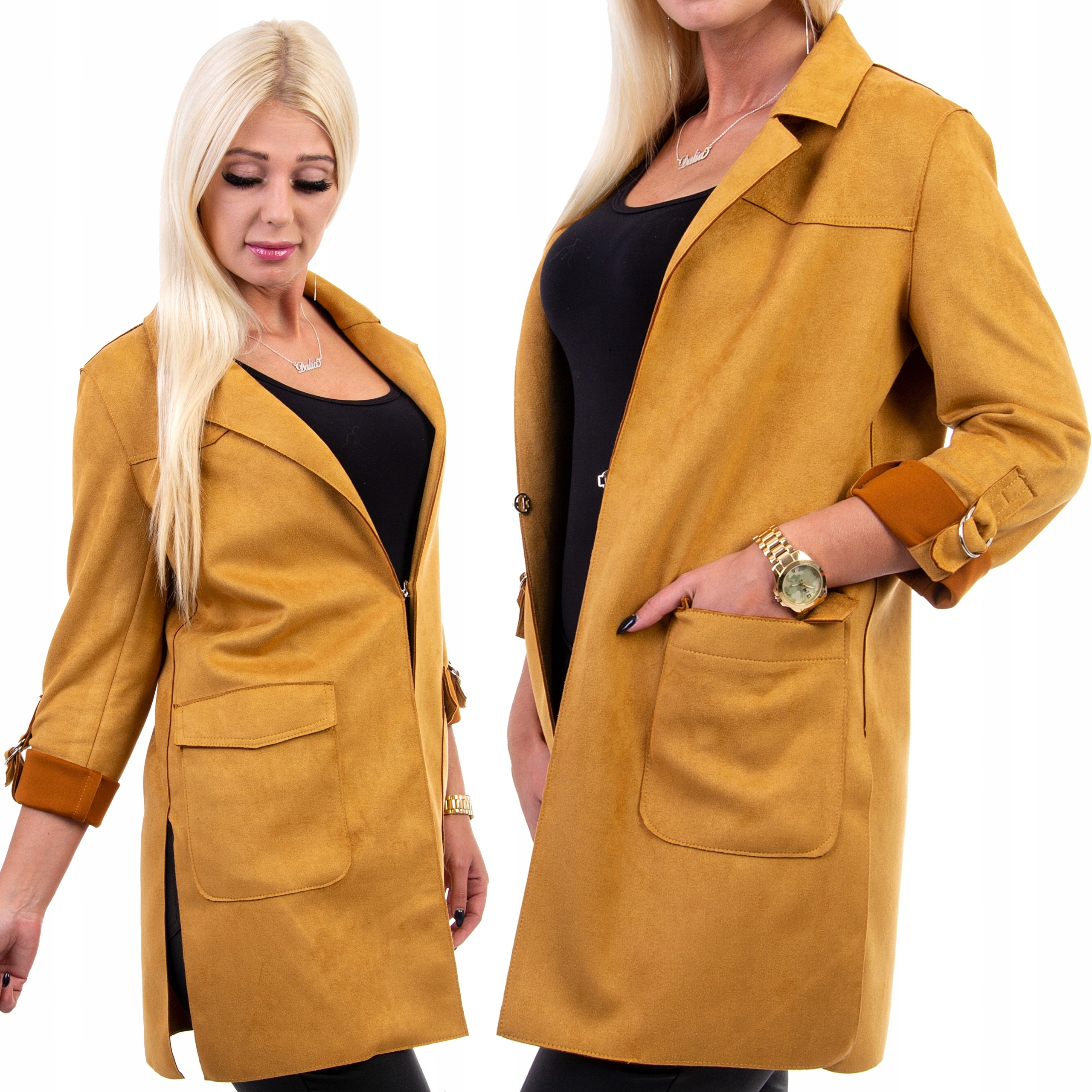 

M140 Bluza Blezer Kardigan Narzutka Żółta r. 38