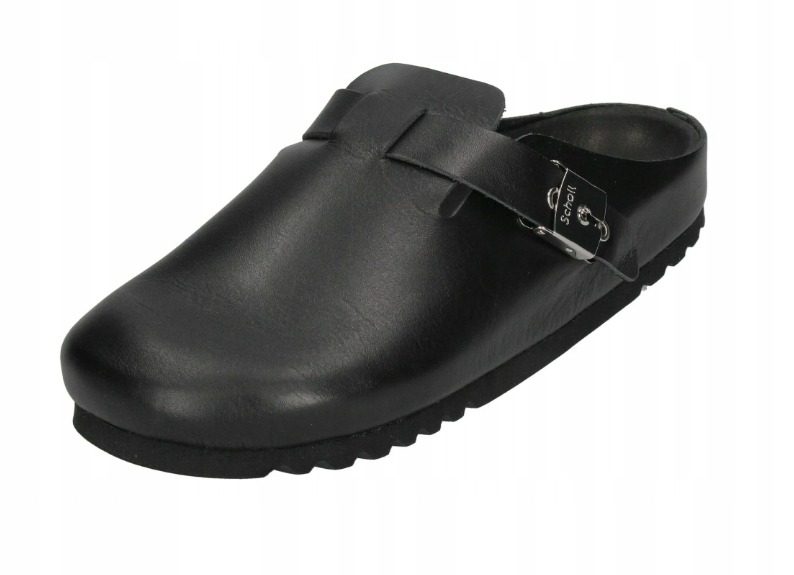 Scholl Černé Klasické Nazouváky S Přezkou Na Pásku, Kožené, Velikost 38 C_f