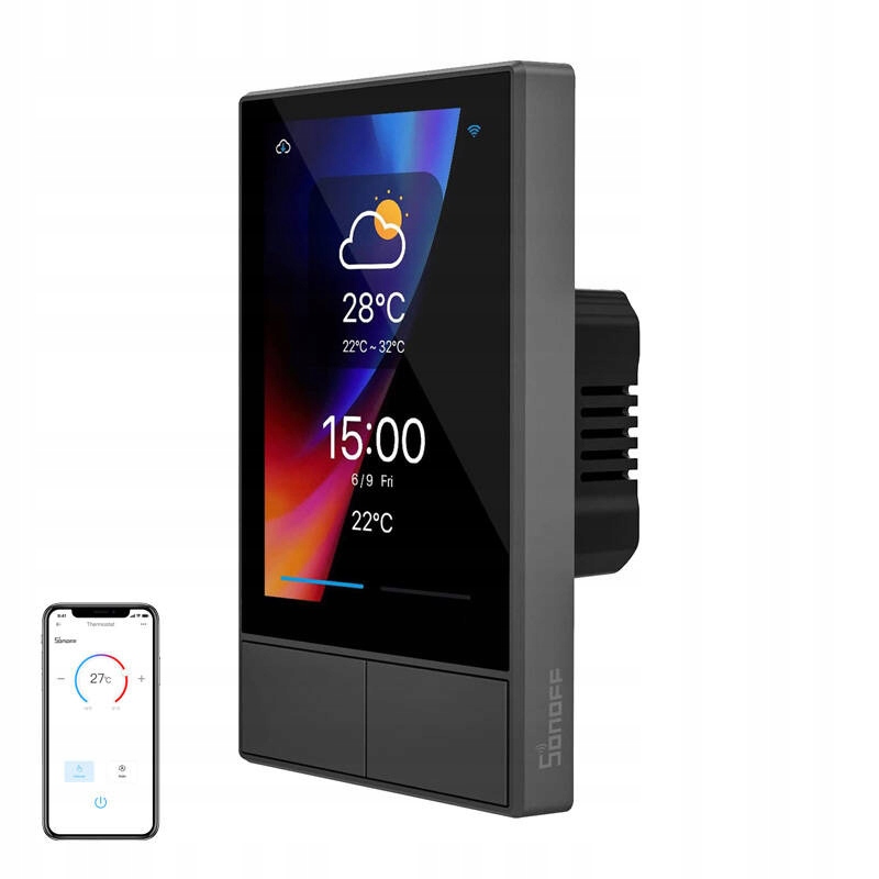 Inteligentný Ovládací Panel Wifi Sonoff Nspanel-us 120 MM Čierny