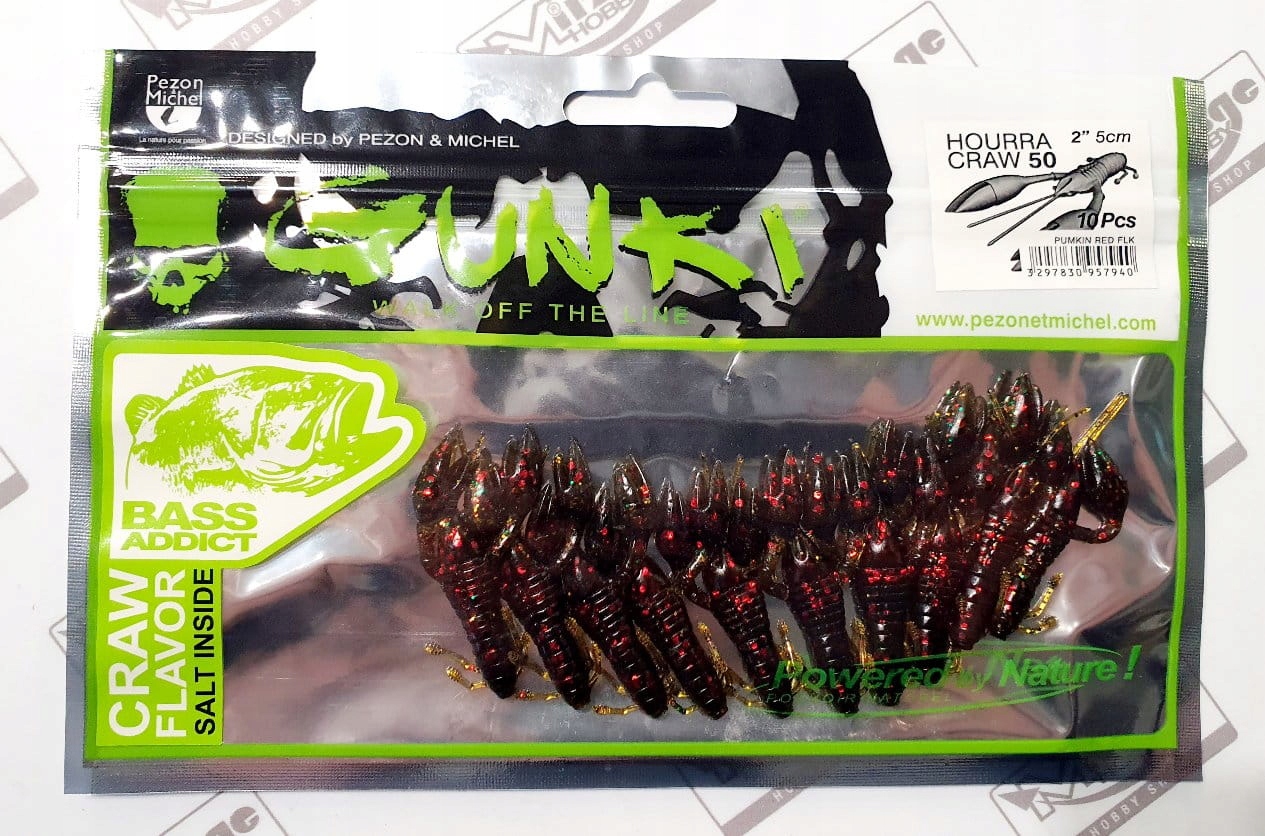Guma Gunki Raczki Hourra Craw 2"(5cm) Pumpkin Red Flk (op. 10szt) [95794]