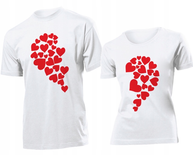 

Koszulki dla par Love Serce Serduszko Komplet XXL