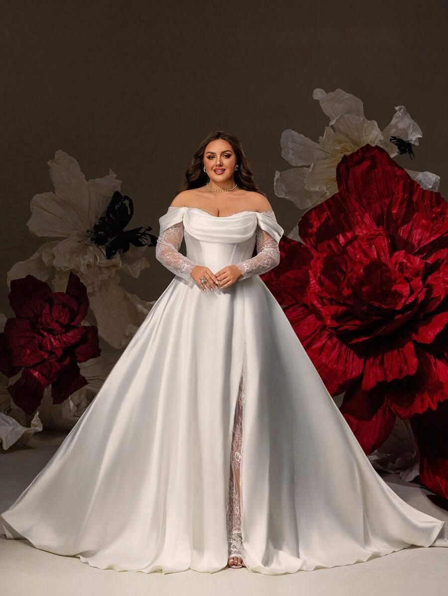 Shein Bílá Svatební Šaty S06__48