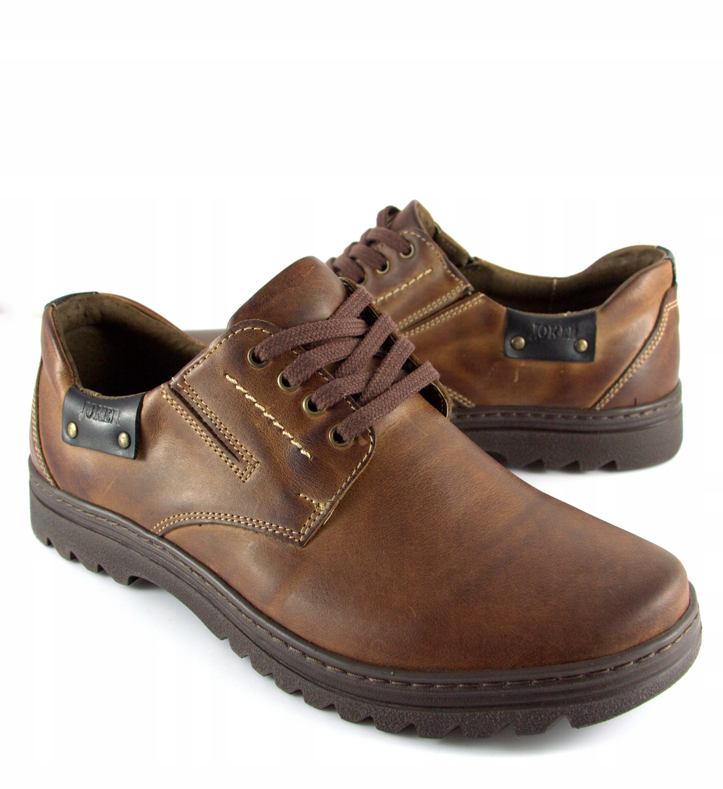 BUTY męskie SKÓRA naturalna POLSKIE 510 b JOKER 42 Kolor brązowy