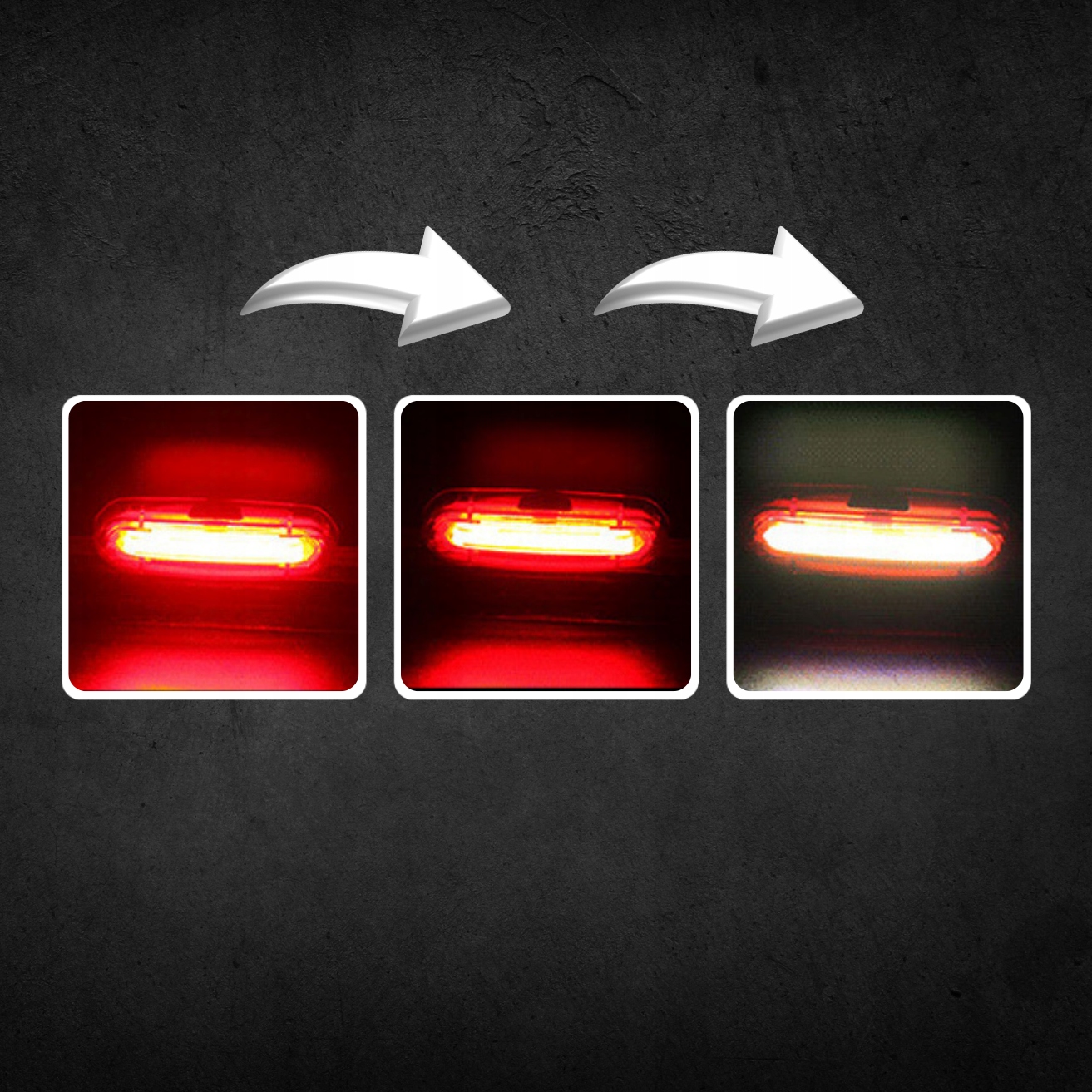 LAMPKA ROWEROWA TYLNA TYŁ ŁADOWANA USB LED COB CZERWONA AKUMULATOROWA Zasilanie USB