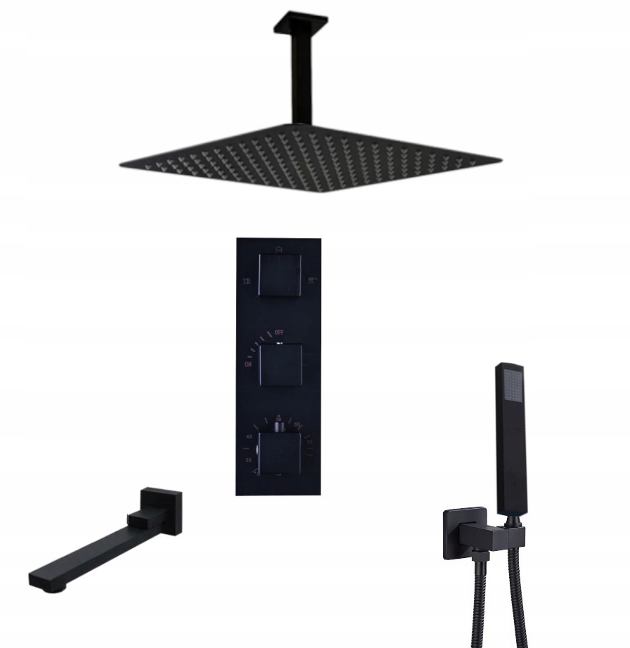 Podomietkový Set Termostat Výtokový Čierny Mat